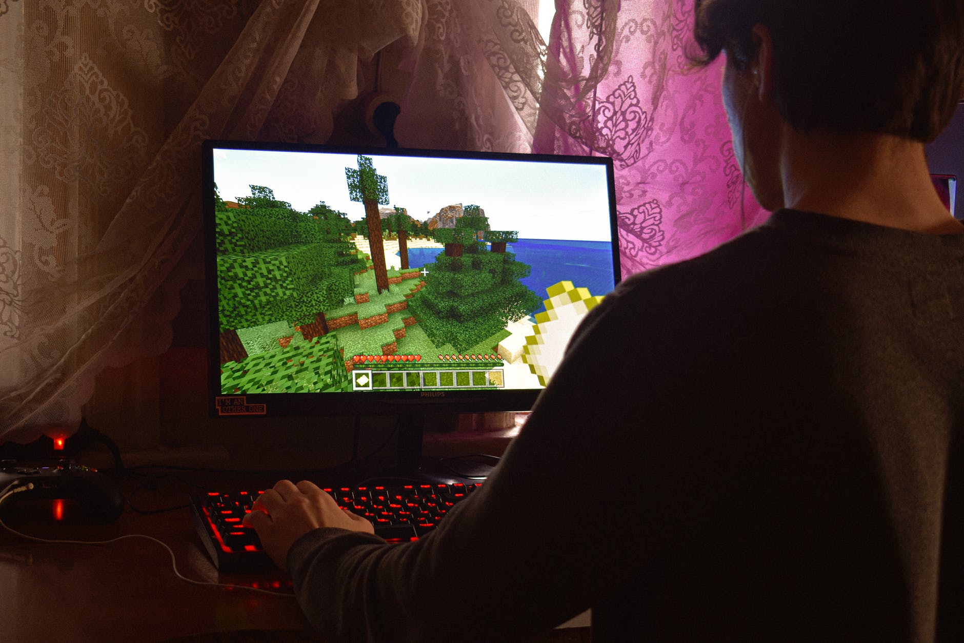 playing minecraft on computer