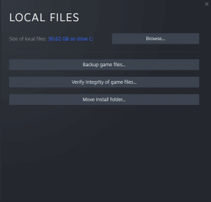 ARK Server Local Files Browse button