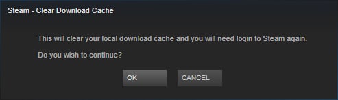 Steam - clear download cache OK