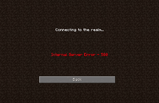 Minecraft Internal Server Error - 500
