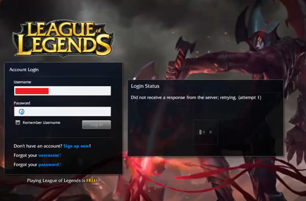League of Legends “Did Not Receive a Response From the Server”