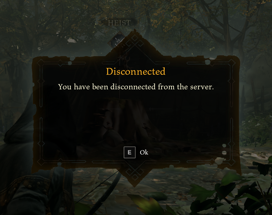disconnected from server on hood outlaws & legends