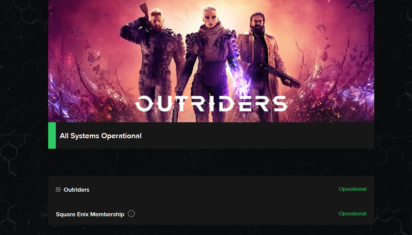 Outriders server status