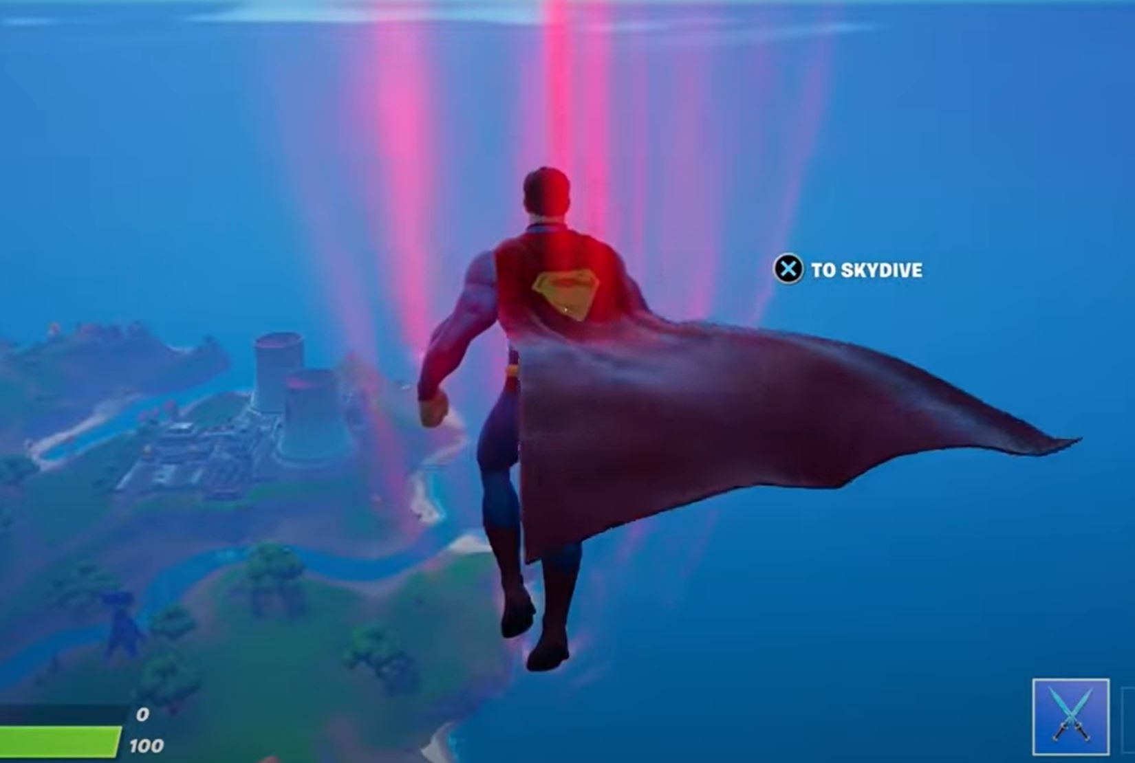 Superman skin's divedown animation