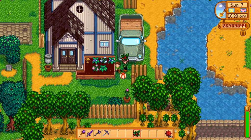 Stardew Valley - giving Mayor Lewis a gift