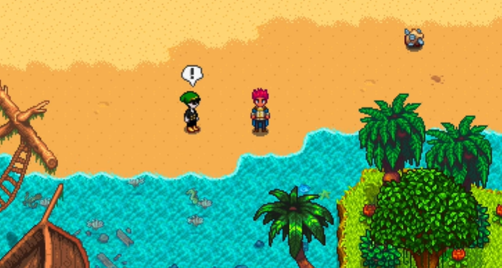 At the beack with Lance Stardew Valley Expanded