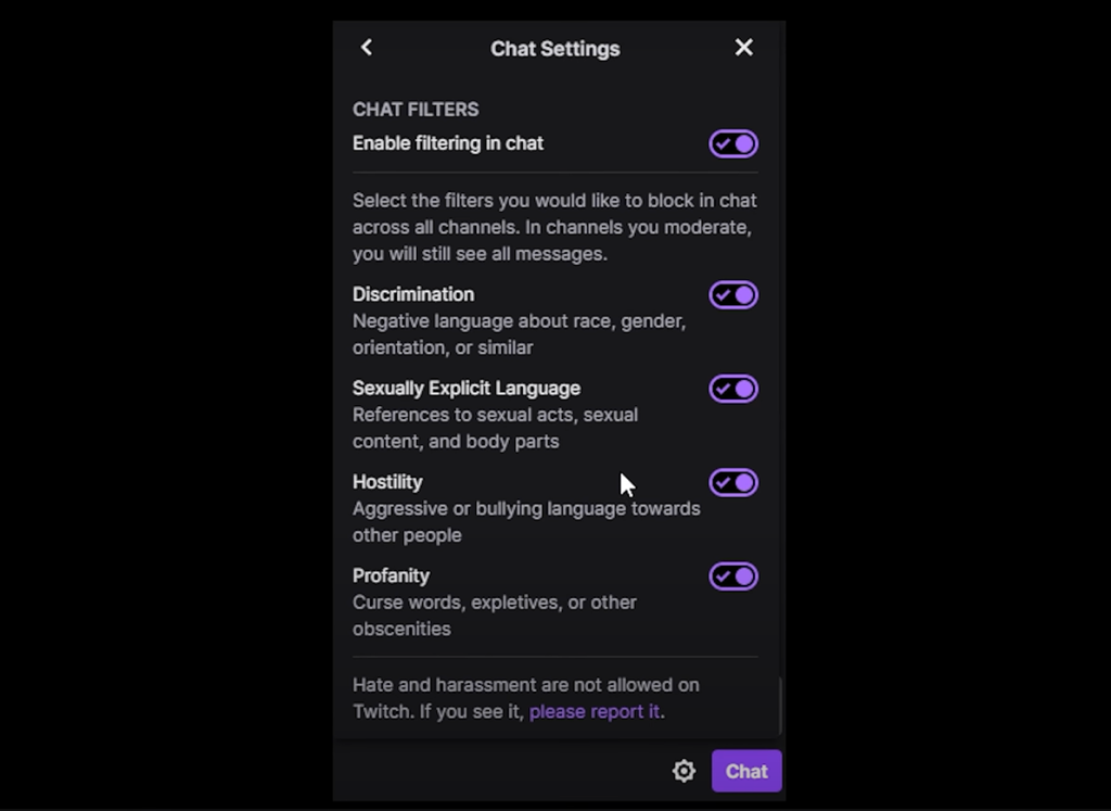 Twitch Chat Settings