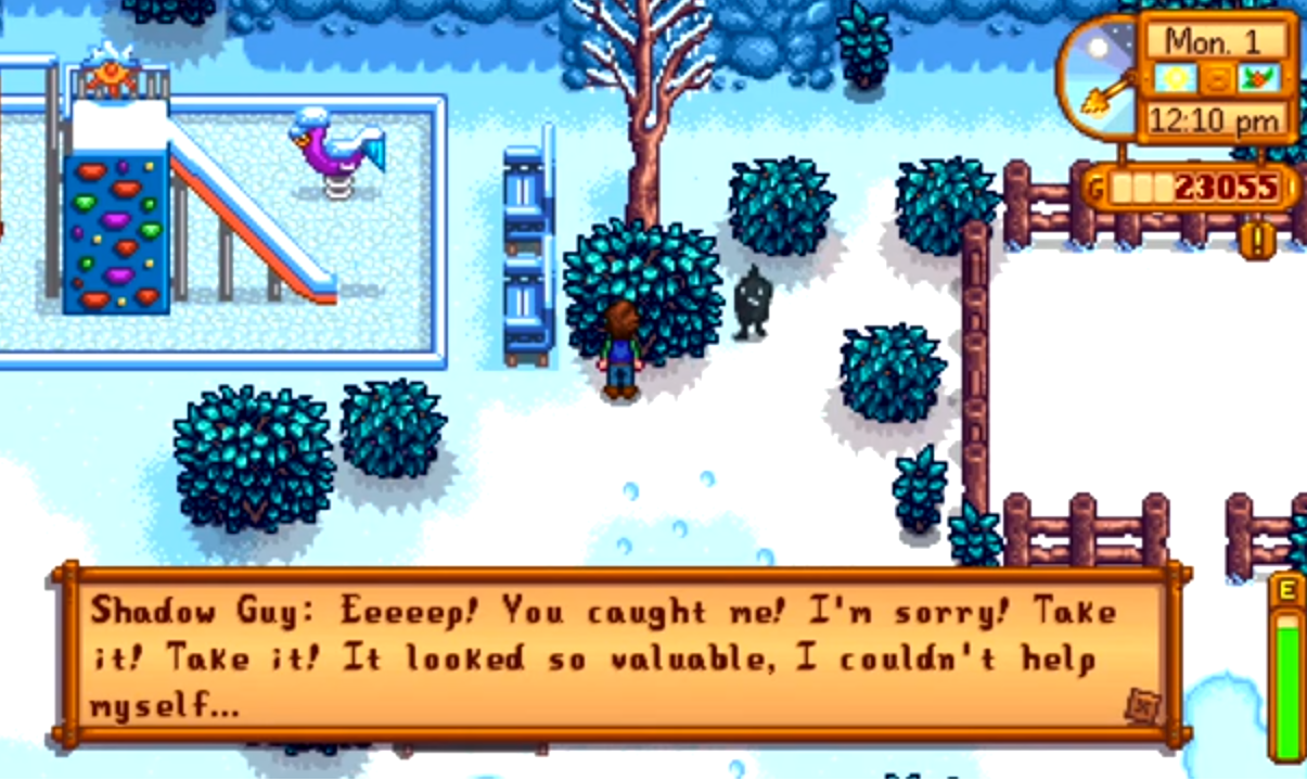 caught a shadow guy stardew valley