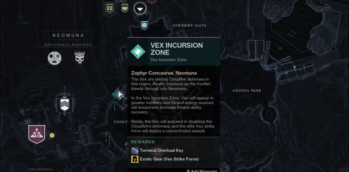 Destiny 2 Vex Incursion Zone