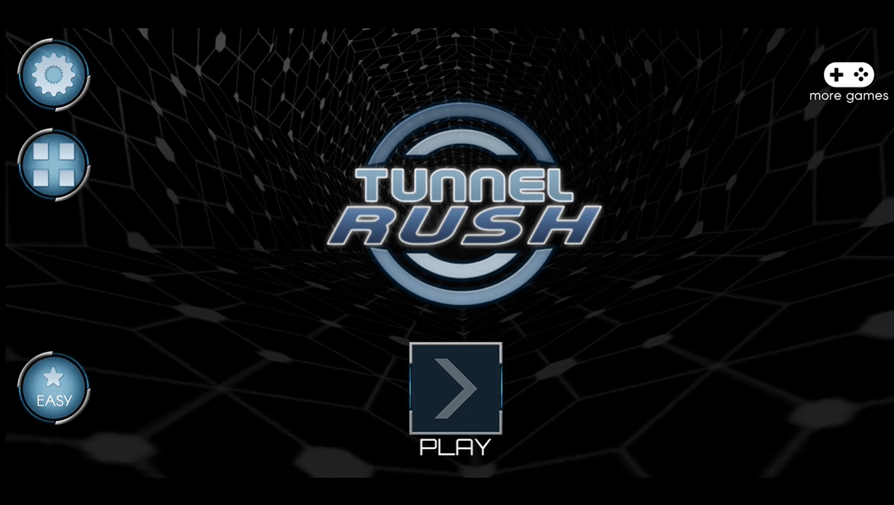 Tunnel Rush game menu