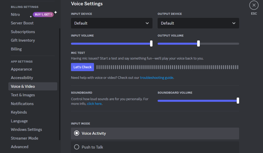 Voice and Video Discord