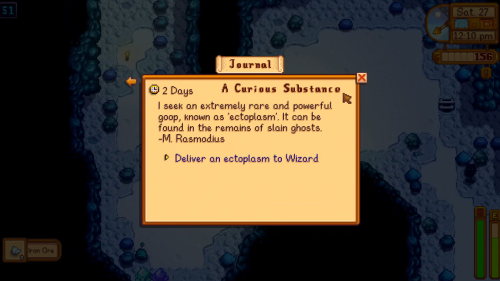 A Curious Substance quest stardew valley