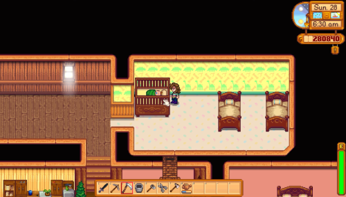 A baby sleeping on the crib stardew valley
