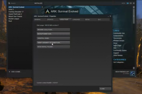 ARK verify integrity of game files