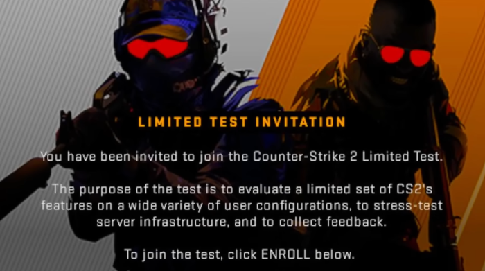 CS2 test invitation