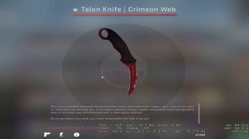 CSGO The Talon Knife - Crimson Web