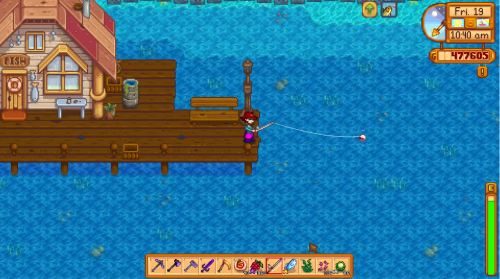 Catching Red Mullet in Stardew Valley
