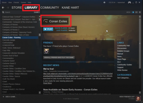 Conan Exiles- Steam Library