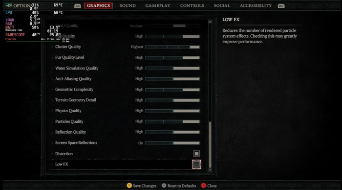 Diablo 4 on Steam Deck settings