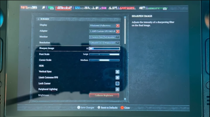 Diablo 4 settings on Steam Deck