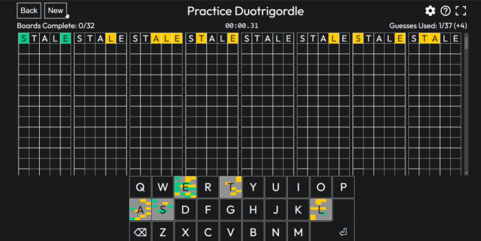 Duotrigordle enter vowels