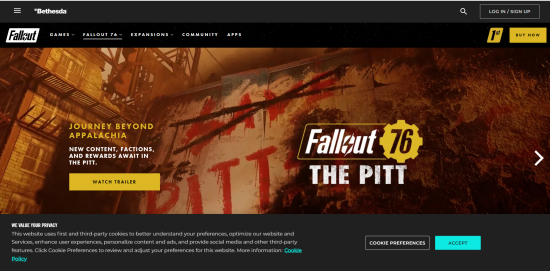 Fallout 76 official website