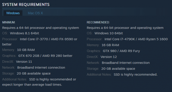 Follow System Requirements