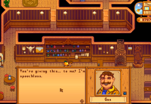 Gift to gus Stardew Valley