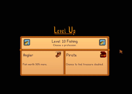 Level 10 angler and pirate profession stardew valley