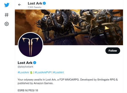 Lost Ark Twitter account