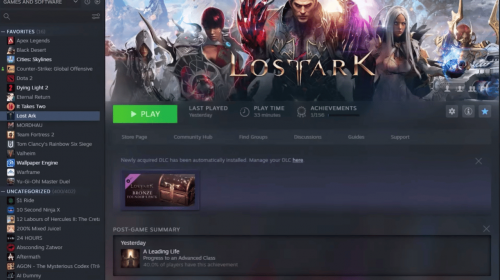 Lost Ark steam library