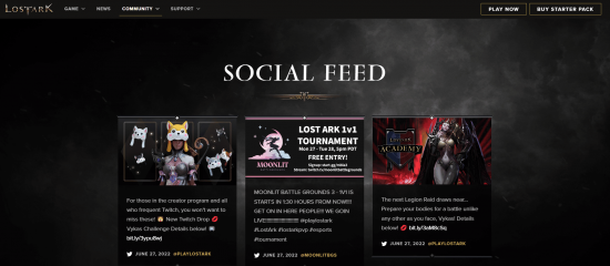 Lost ark official site social feed