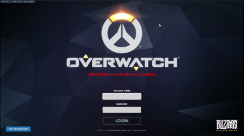 Overwatch Unexpected Server Occurred