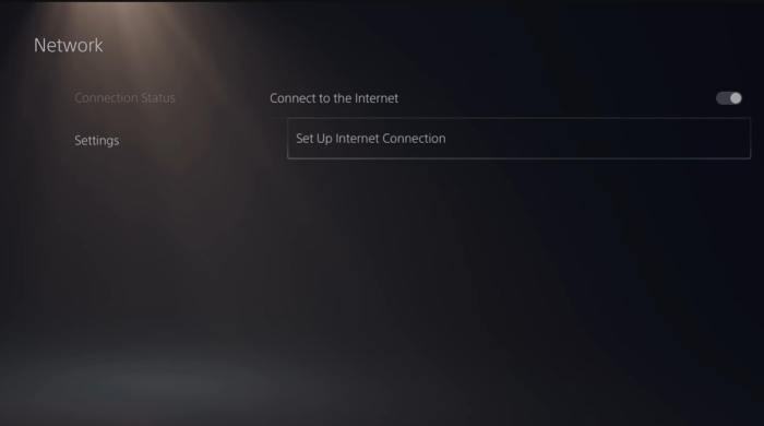 PS4 set up internet connection