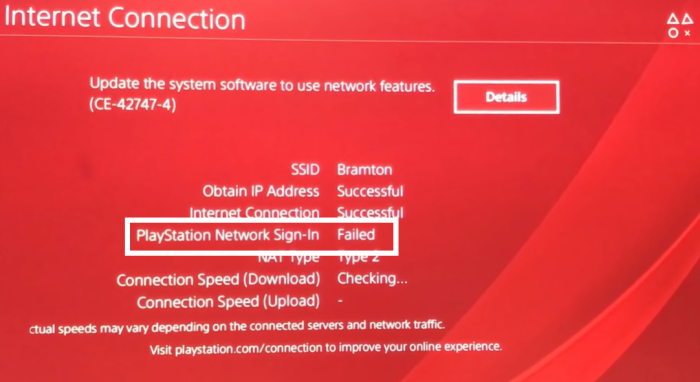 PlayStation Network Sign-In Failed