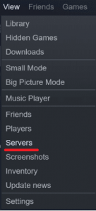 Servers under View on Steam