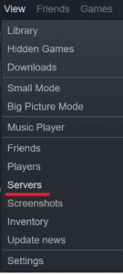 Servers under View on Steam