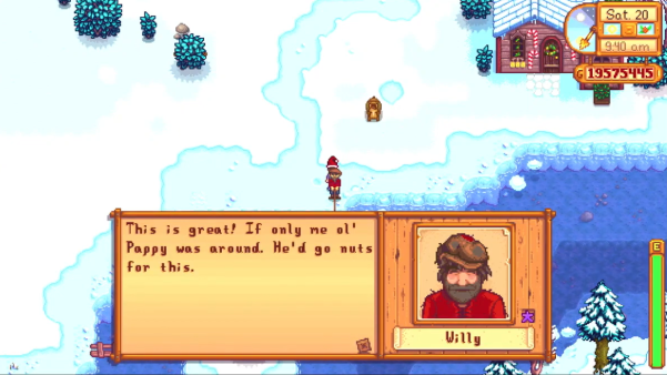 Stardew Valley - Willy accepting gift