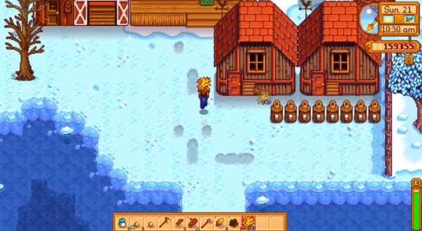 Stardew Valley - bringing hay to the barn