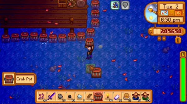 Stardew Valley - carrying crab pot