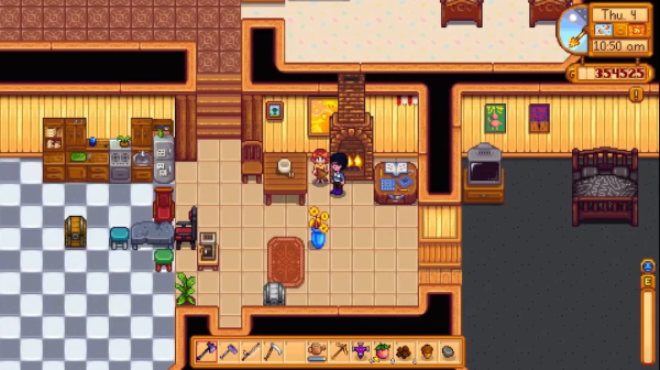 Stardew Valley - couple in the living room