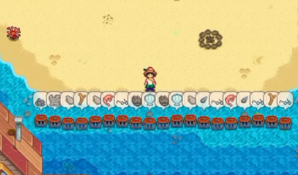 Stardew Valley - crab pots by the beach