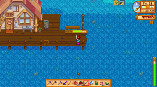 Stardew Valley - fishing for tilapia