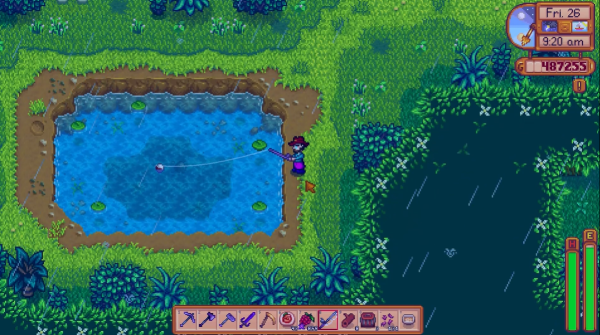 Stardew Valley - fishing on a pond