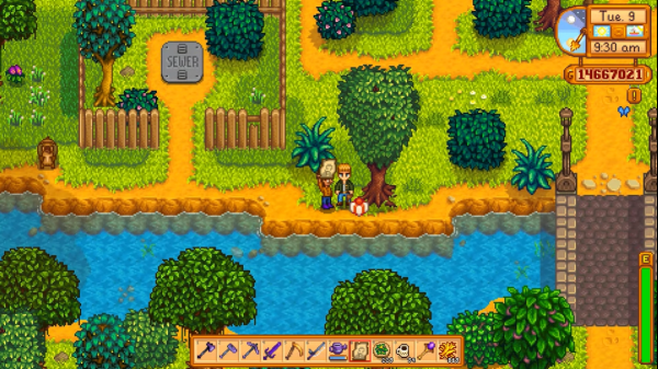 Stardew Valley - giving Kent an old photograph