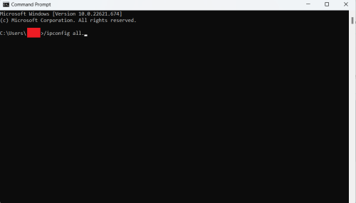 Windows Command Prompt ipconfig