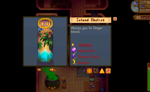 buying island using dragon tooth stardew valley