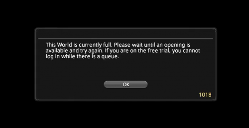 can't create character on FFXIV due to congested servers/worlds