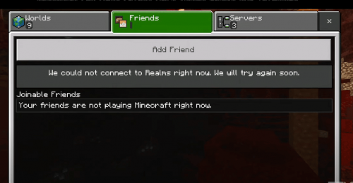 checking friend status on Minecraft