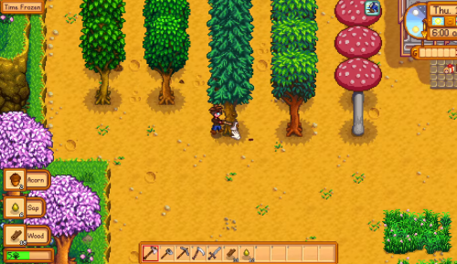 cutting wood trees stardew valley